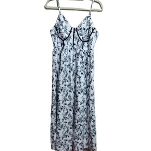 Shein Curve Floral Black and White Spaghetti Strap Dress Size OXL